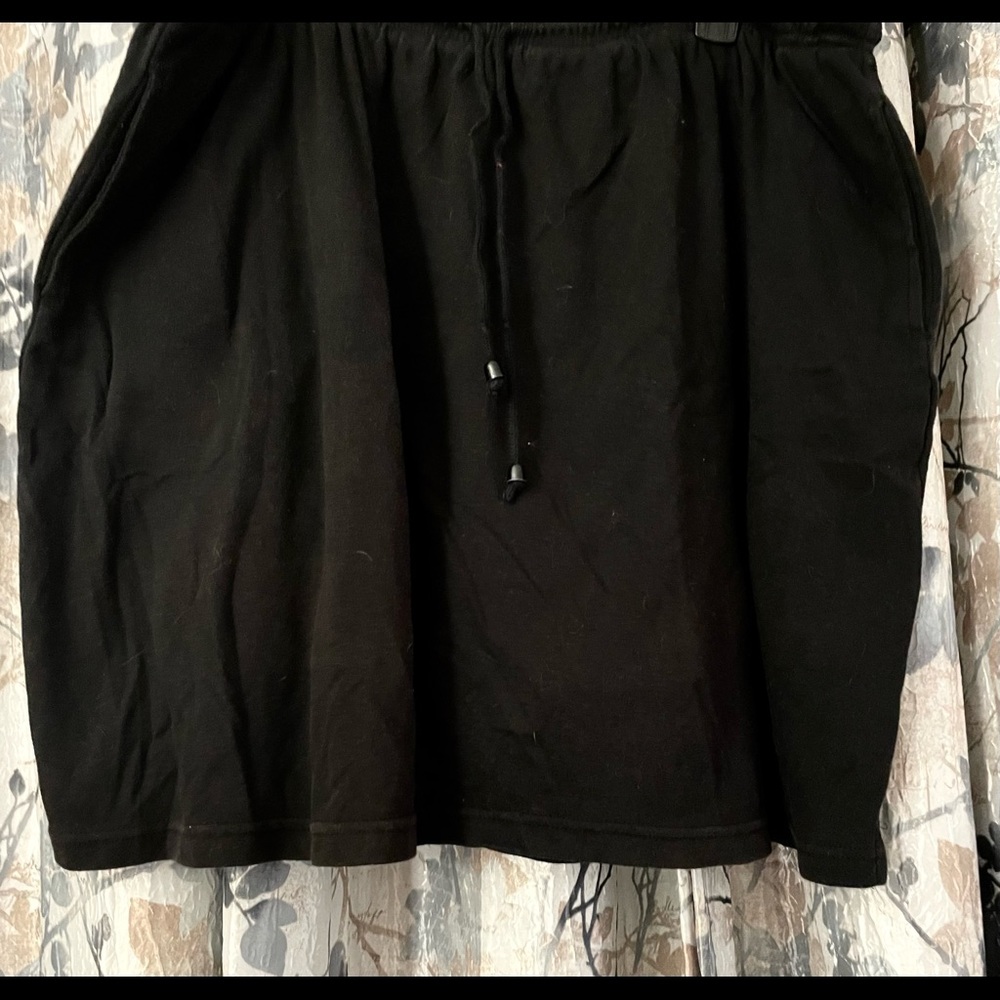 Woman Within Sz 3X Black Elastic Waist  Drawstring Skort (2 Avail) Side Pockets